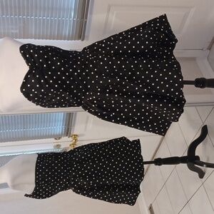 4/$60  Black & White Polka Dot Puffy Strapless Dress - size 9